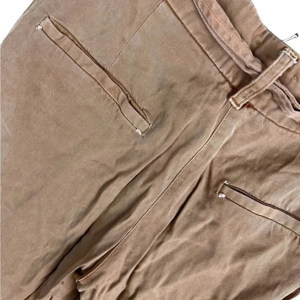 Wilfred • Tan Tie Waist Paperbag Trouser Pants